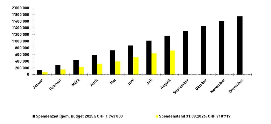 Aktueller Spendenstand Bibellesebund per 31.01.2025